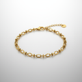 Circle Link Bracelet - Gold chain bracelet with oval links angled view