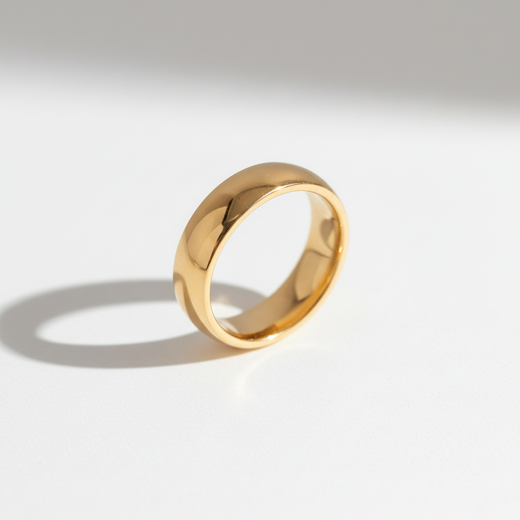 Classic Band Ring - smooth gold-plated band