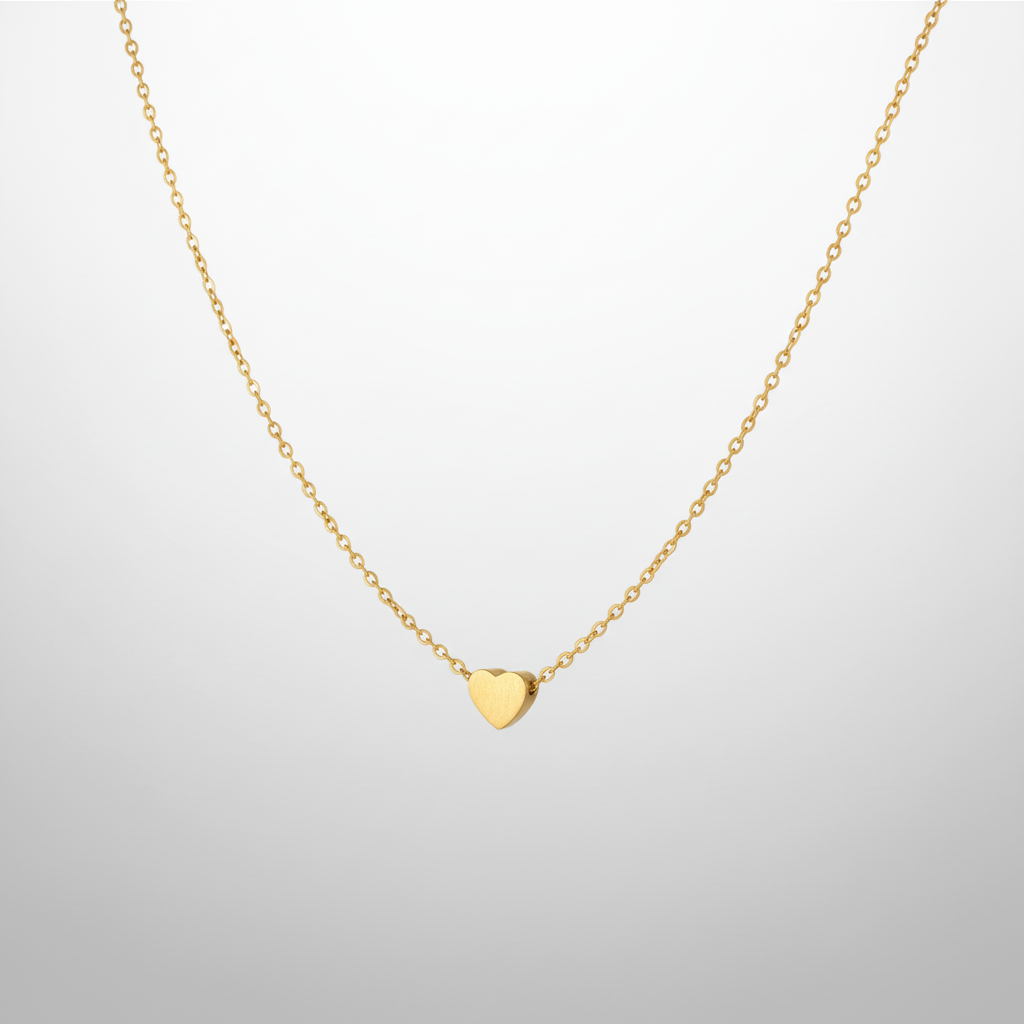 Mini Heart Necklace - Angled View