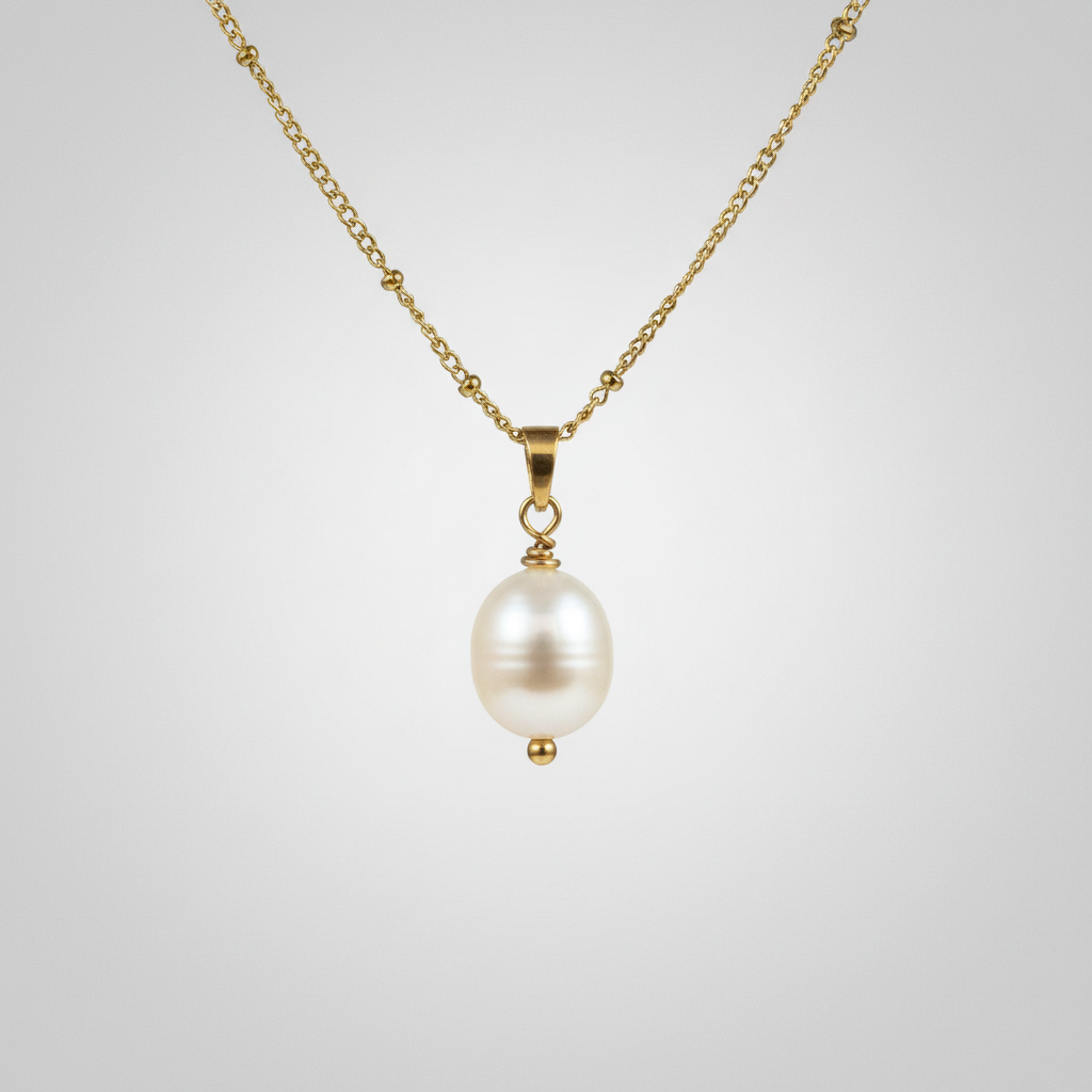 Pearl Drop Necklace - Pearl close up